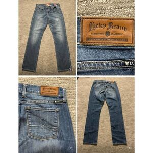 Lucky brand Sofia straight jeans womens sz 10/30R mid rise dark wash denim